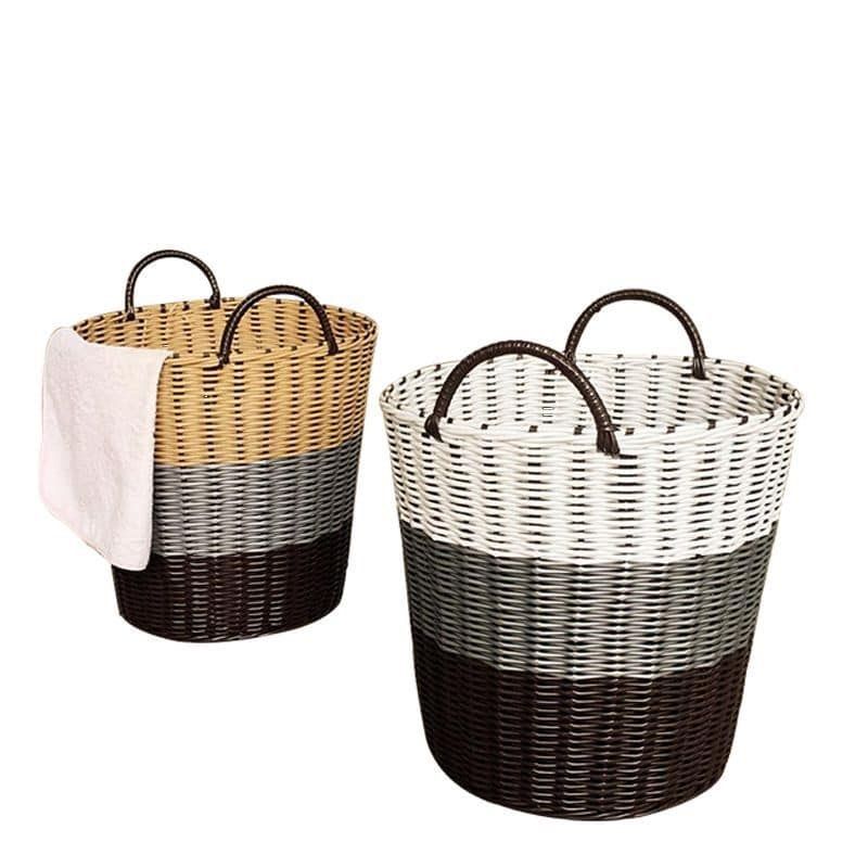 Rattan Woven Laundry Basket – Rattan-Style Storage for Toys, Dirty Clothes, and Household Items