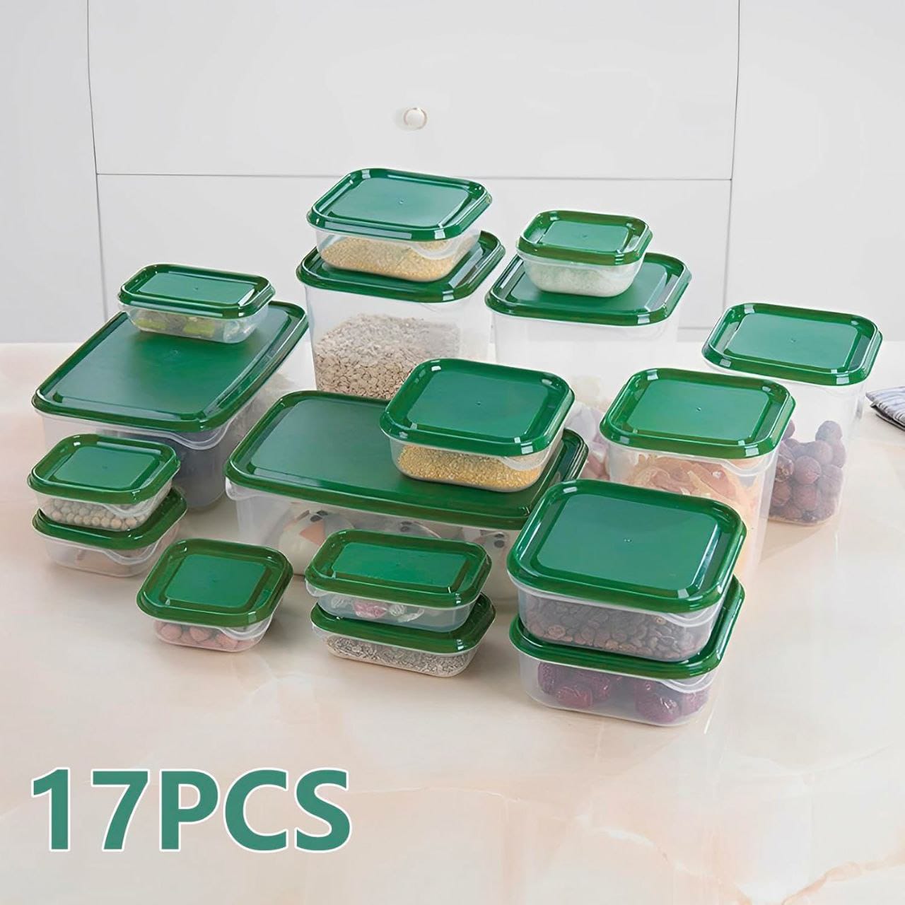 17PCS/Set Stackable Kitchen Storage Containers with 17 Lids Airtight – Microwave, Dishwasher freezer Safe Meal Prep Containers