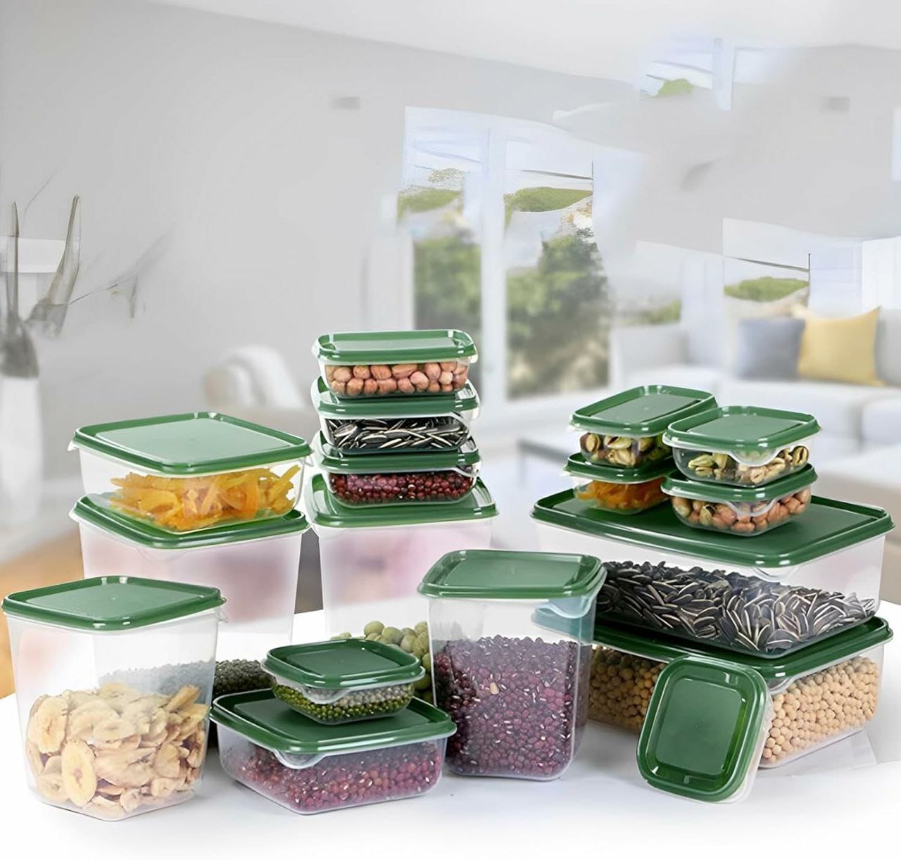 17PCS/Set Stackable Kitchen Storage Containers with 17 Lids Airtight – Microwave, Dishwasher freezer Safe Meal Prep Containers