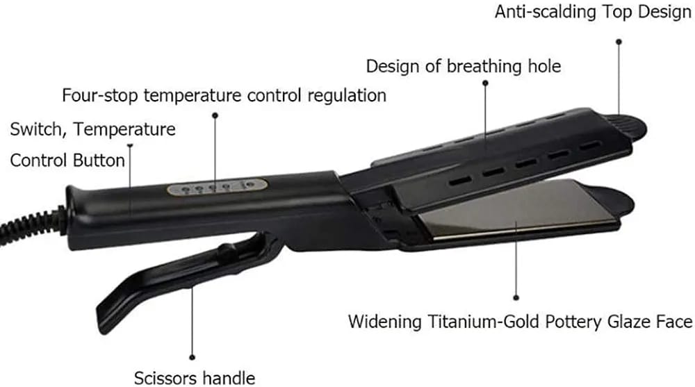Curling And Straightening Dual Use Hair Straightening Splint Constant Temperature 4 Gears Portable Air Bangs Curling Straightener