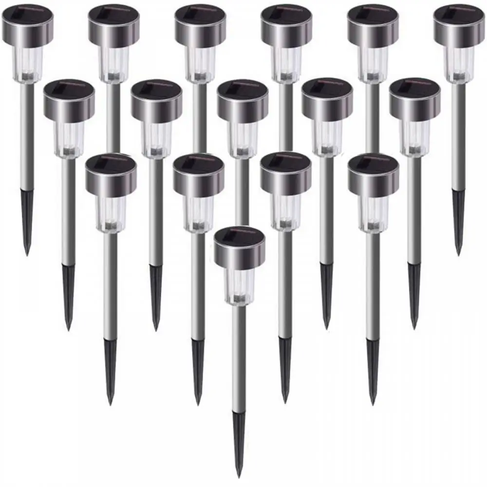 10 Pieces Lawn Floor Lamp Garden Decorative Stainless Steel Light Decorative Lamp Automatically Lamp Pathway Lights Outdoor