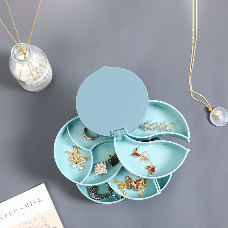 4 Layer Rotating Jewelry Stand Holder Display Tray Jewelry Storage Box Multilayer Rotating Plastic Stand Earring Ring Box Cosmetics