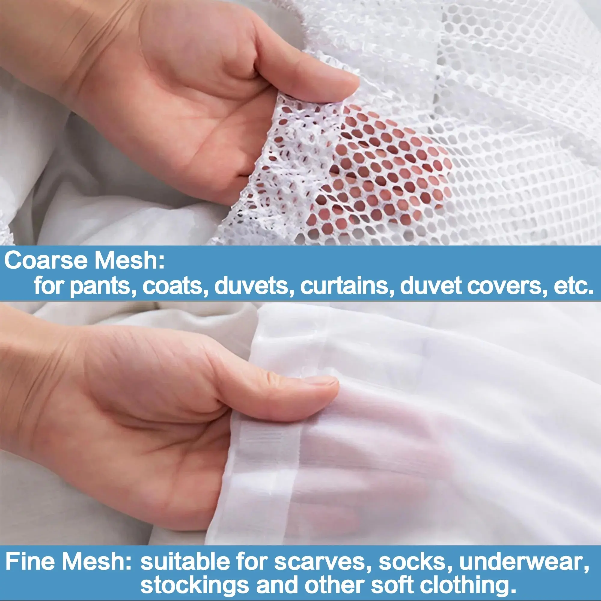 3 Pieces Drawstring Laundry Bags Large Capacity Fine Mesh Coarse Mesh Wash Bag For Clothes Jeans Blankets Durable Washing Net