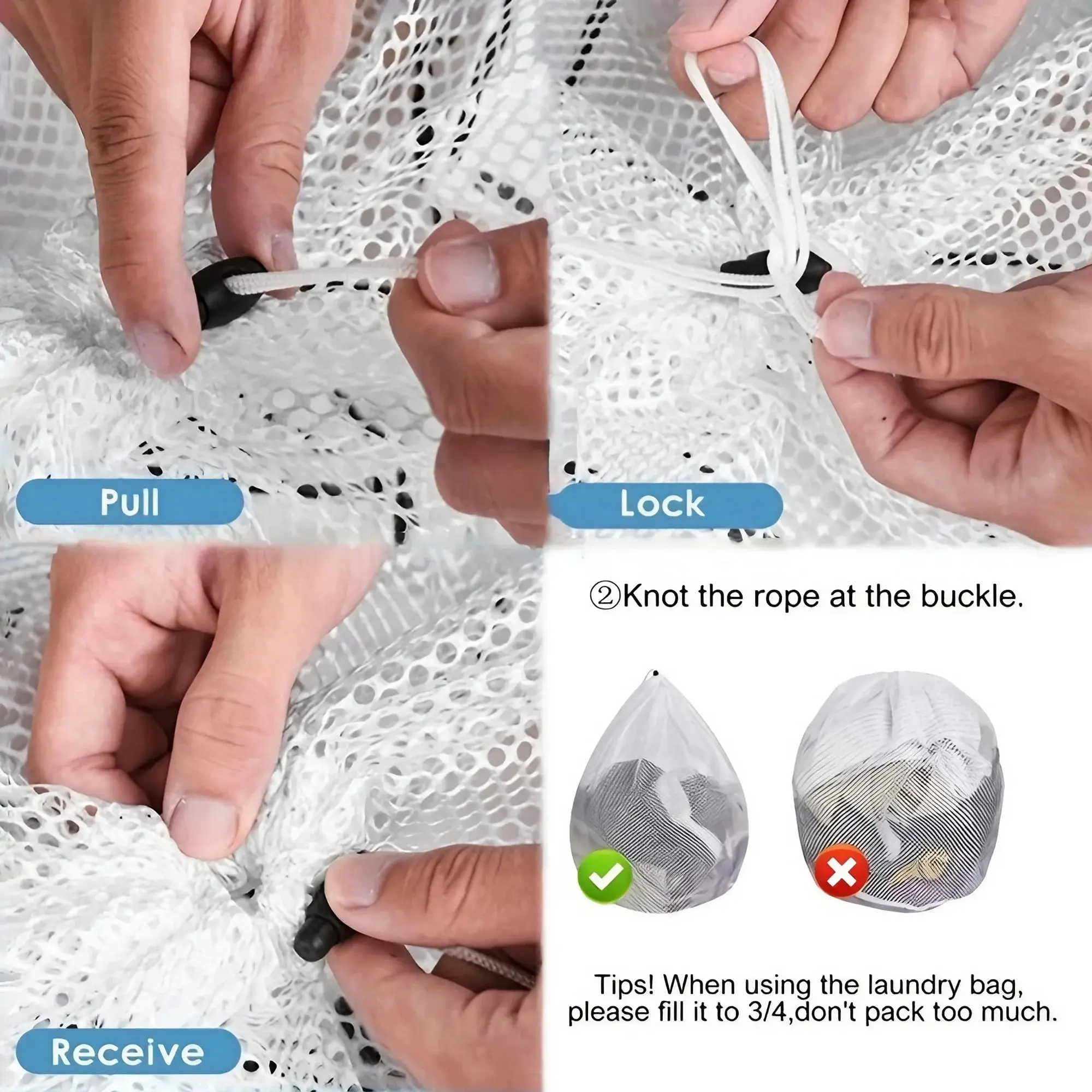 3 Pieces Drawstring Laundry Bags Large Capacity Fine Mesh Coarse Mesh Wash Bag For Clothes Jeans Blankets Durable Washing Net