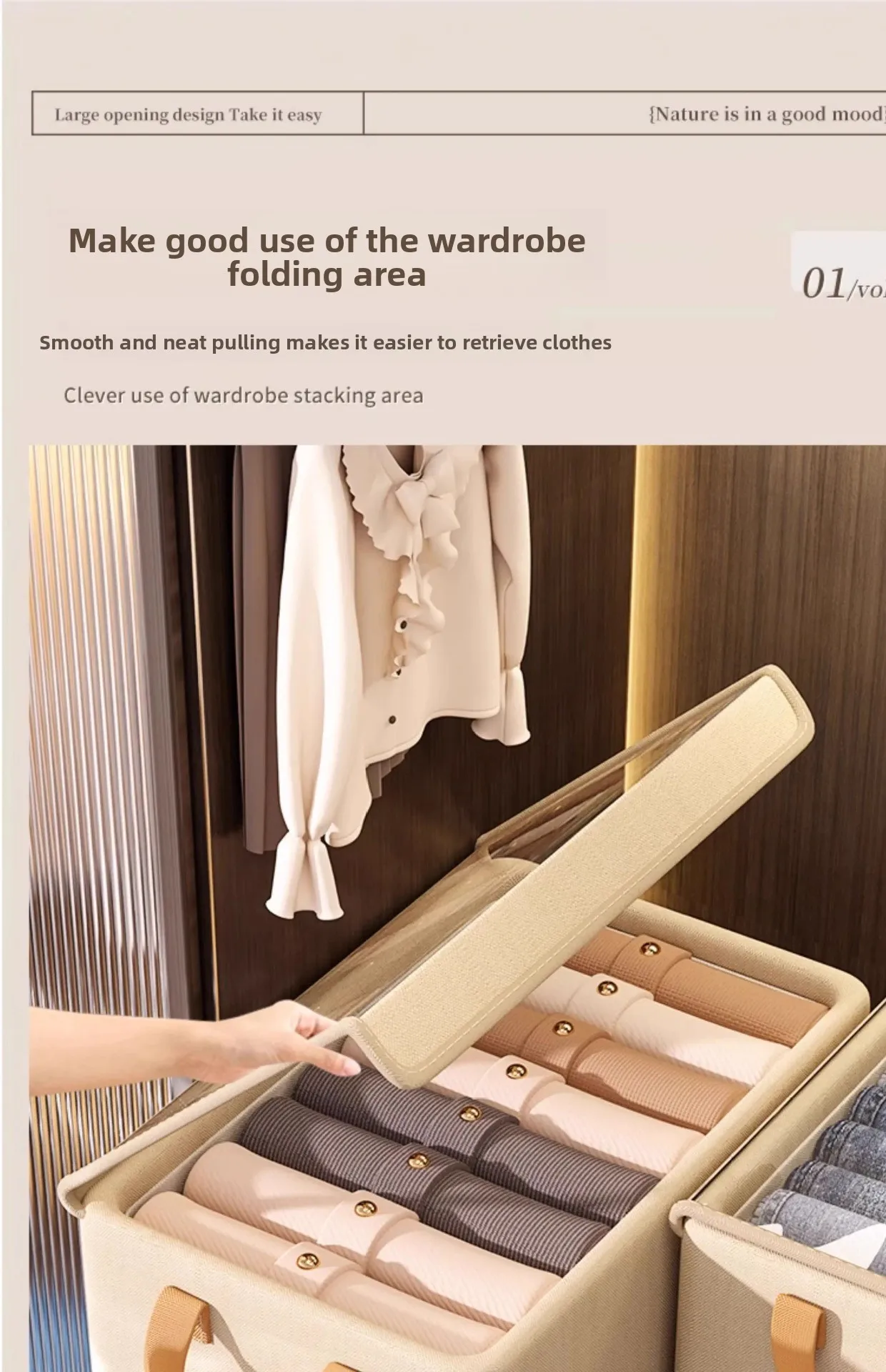 Collapsible Clothing Organizer Folding Clothes Storage Basket with Cover Metal Frame Underwear Storage Home Organization Drawer