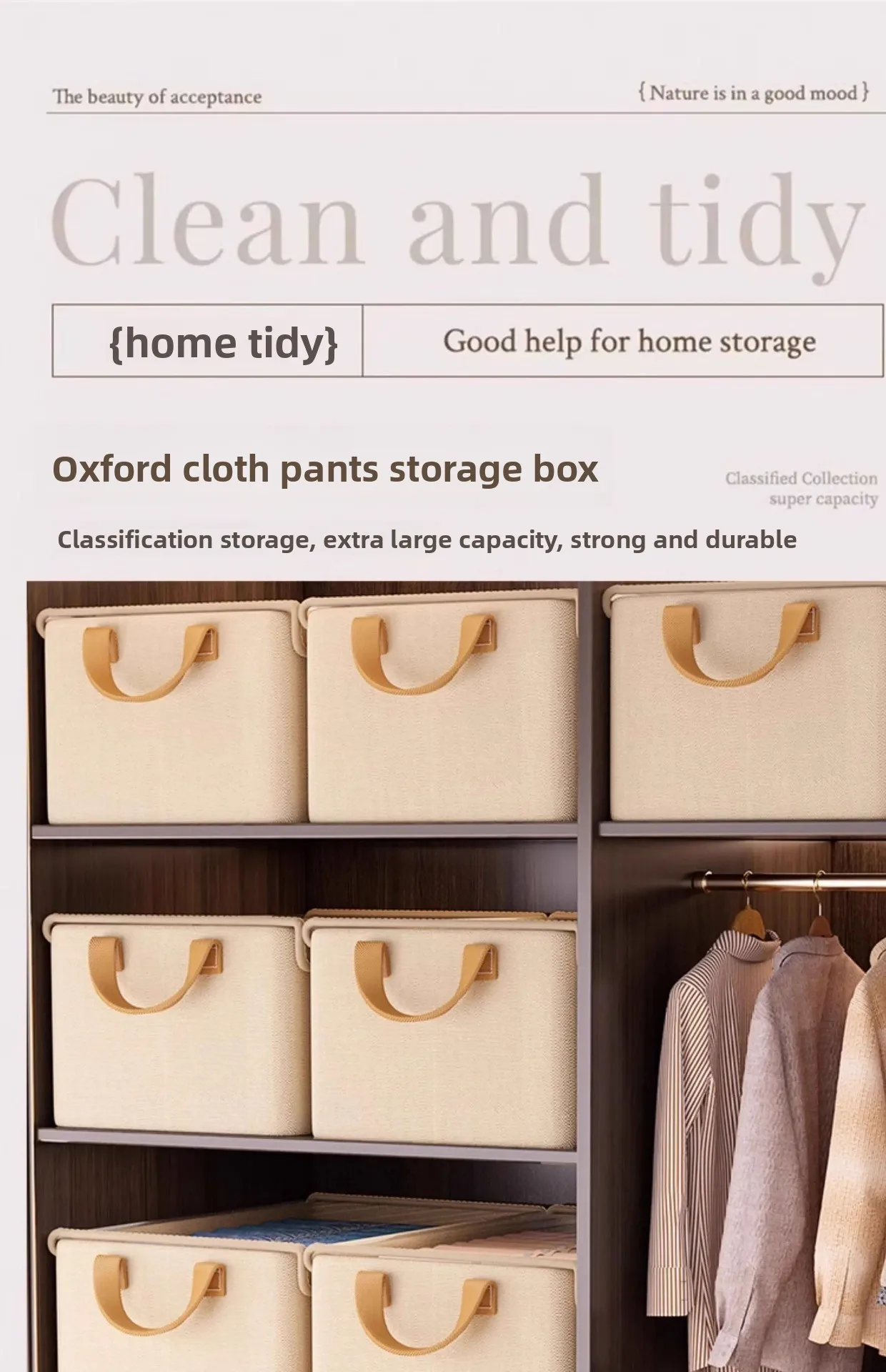 Collapsible Clothing Organizer Folding Clothes Storage Basket with Cover Metal Frame Underwear Storage Home Organization Drawer
