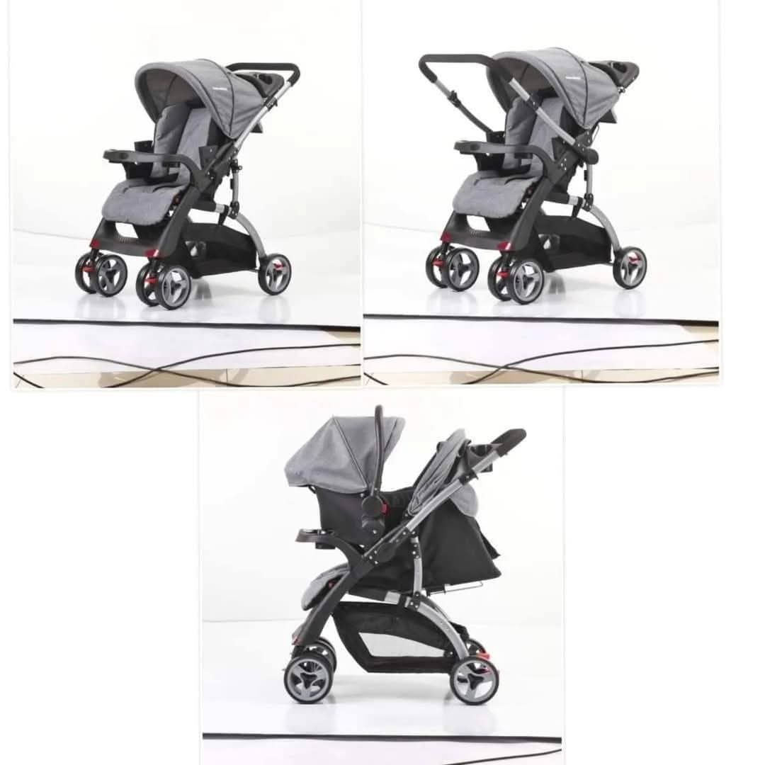 High quality Reversible portable baby stroller with Carrycot,cup holder,foot rest and Reclining position