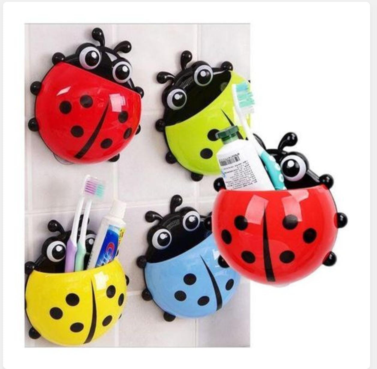 Lady bird home toothpaste and toothbrush holder