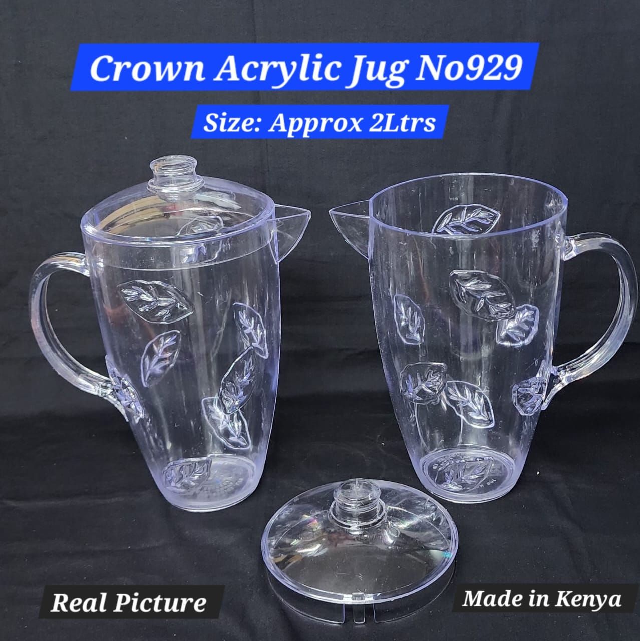 High quality Crown Acrylic kitchen water jug with the capacity of 2 litres
