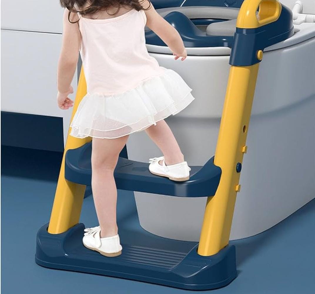 BABY AUXILIARY TOILET LADDER FOLDING SEAT FOR KIDS TRAINING POTTY TRAINING TOILET SEAT FOR BOYS GIRLS, TODDLER TOILET SEAT WITH STEP STOOL LADDER, FOLDABLE