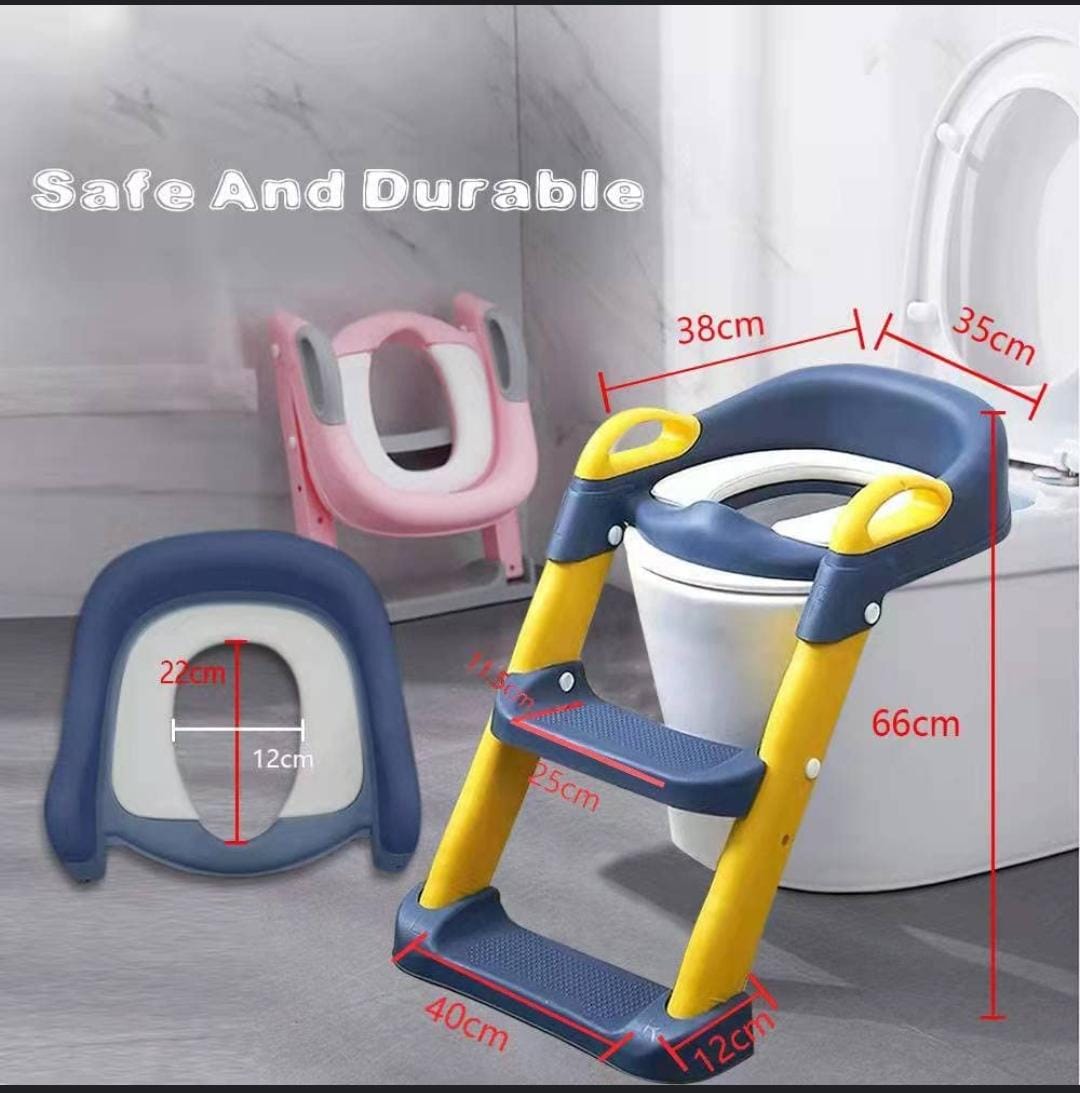 BABY AUXILIARY TOILET LADDER FOLDING SEAT FOR KIDS TRAINING POTTY TRAINING TOILET SEAT FOR BOYS GIRLS, TODDLER TOILET SEAT WITH STEP STOOL LADDER, FOLDABLE