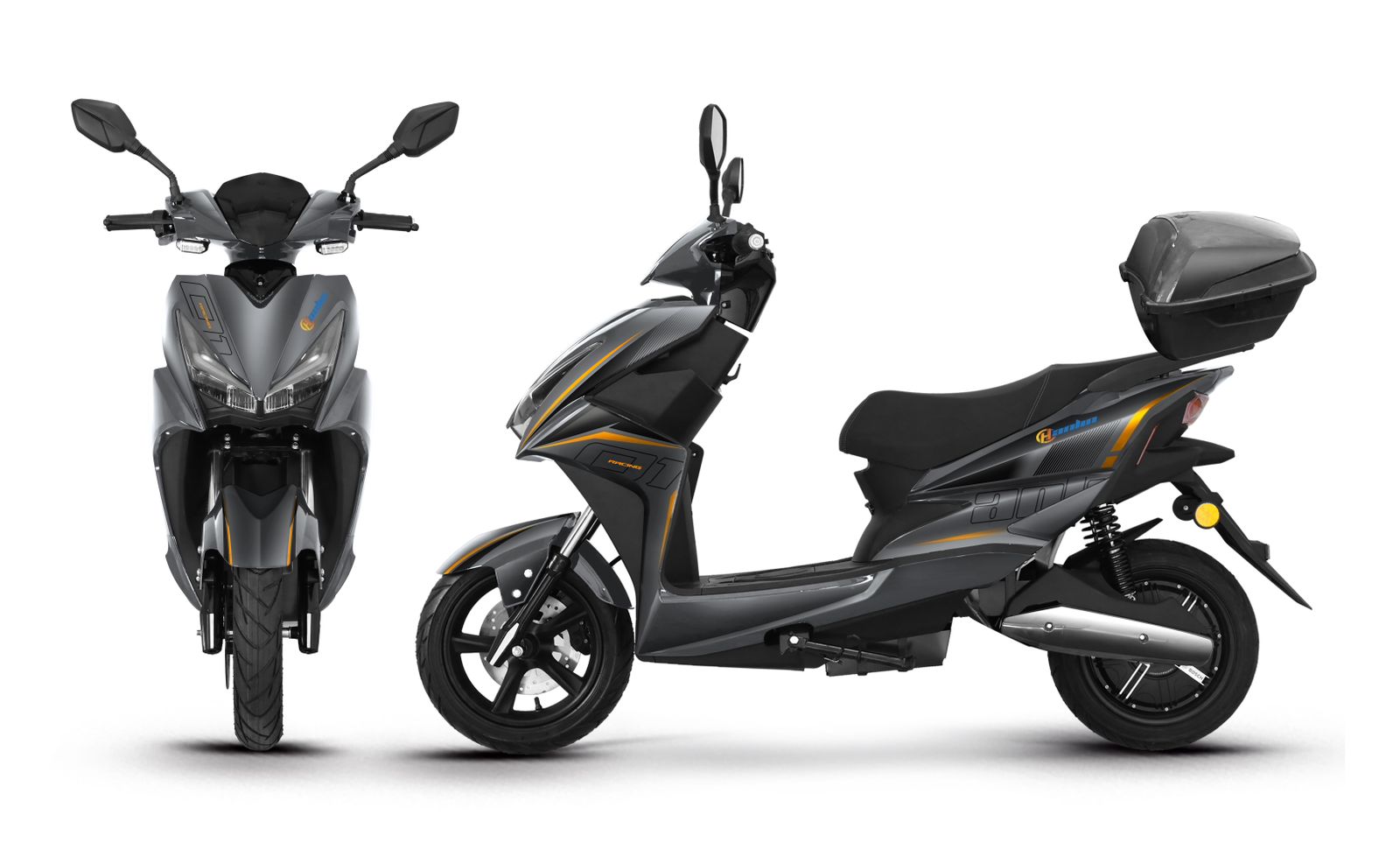 Hanlin - ZY Electric Scooter, Electric Scooter, Electric Motorcycle, Electric sports bike, Battery - 72V20AH Lead Acid, Motor - 1500W Brushless, Loading Capacity - 150kg, Max speed -65km/h, Range 60km