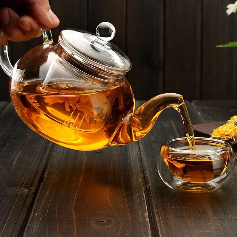 800ml Heat Resistant Glass Teapot With Tea Infuser Filter Flower Tea Kettle