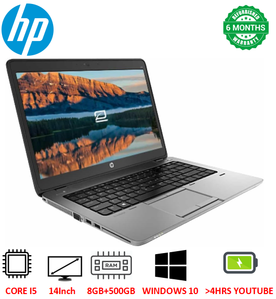 [Core i5+8gb+500gb+14''] Refurbished Hp Elitebook 840 G1 Laptop Intel Core i5 6th Gen 8GB 500GB HDD 14" Backlit Keyboard Notebook Laptop Computer Windows 10