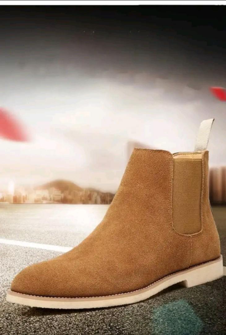 🔥🔥🔥Fashion Men Chelsea Boots Pointed Leather Formal Business Shoes Slip-on Martin Ankle Boots Oxford🔥🔥
