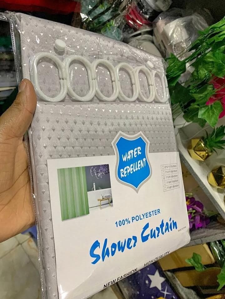 🔥🔥🔥NEW FASHIONABLE PLAIN,STRIPPED,DOTTED SHOWER CURTAIN 🔥🔥🔥