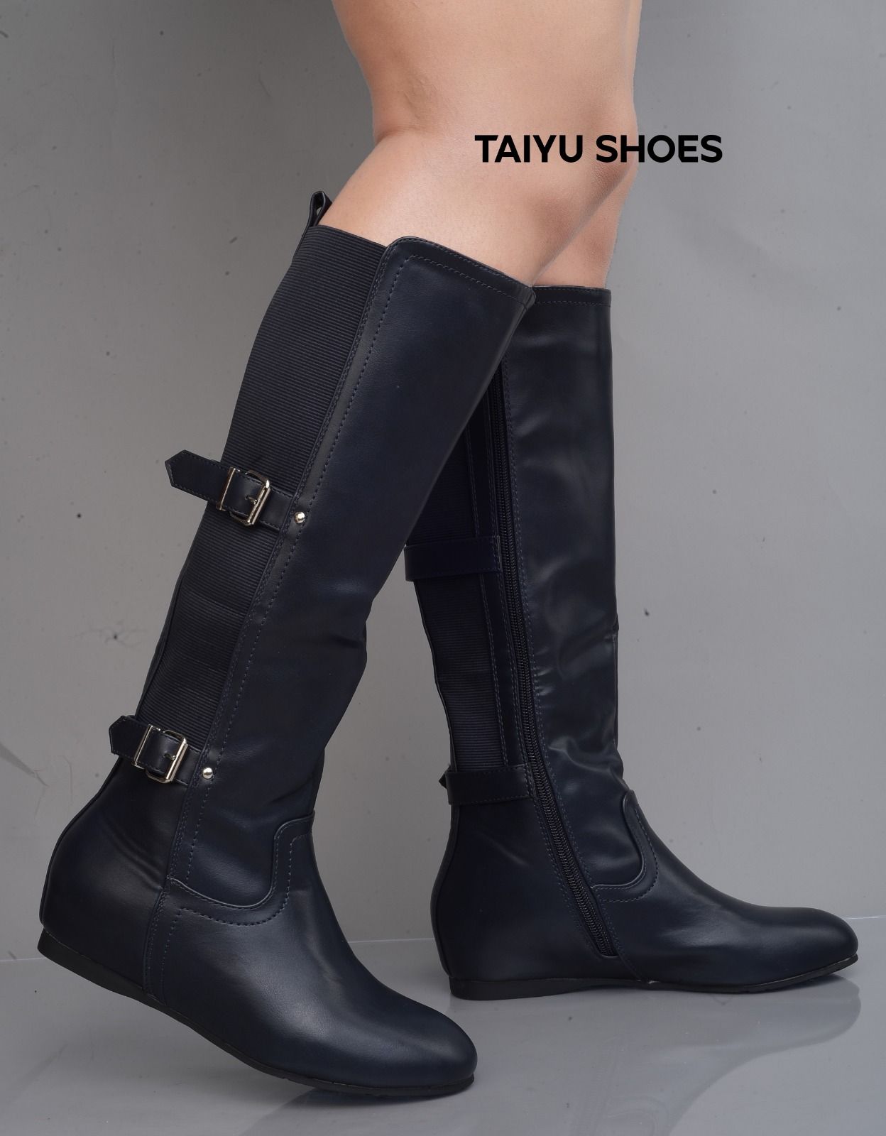 Ladies Low Heel Casual Long Women's Boots Plus Cotton Warm Zipper Round-Toe Winter Shoes Motorcycle Boots Knee High Women 🔥🔥🔥🔥🔥