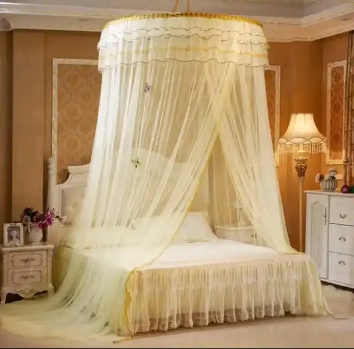 🛏️ Elegant Hanging Classy Luxurious Round Mosquito Net Canopy 🛏️ 1 size fits all Luxury Look • Full Protection • Easy Installation Transform your bedroom into a stylish and peaceful space