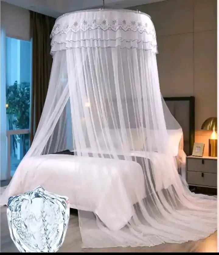 🛏️ Elegant Hanging Classy Luxurious Round Mosquito Net Canopy 🛏️ 1 size fits all Luxury Look • Full Protection • Easy Installation Transform your bedroom into a stylish and peaceful space