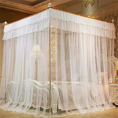 🛏️ 4-Stand Luxury Mosquito Net 🛏️ Strong Frame • Full Coverage • Elegant LookUpgrade your bedroom with this 4-Stand Mosquito Net — designed with a strong metal frame and beautiful flowing net for