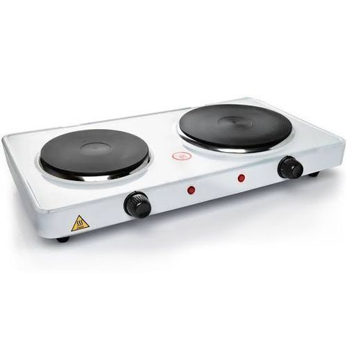Hot Plate Solid Double Electric Cooker – White, This double electric hotplate distributes  heat fully.