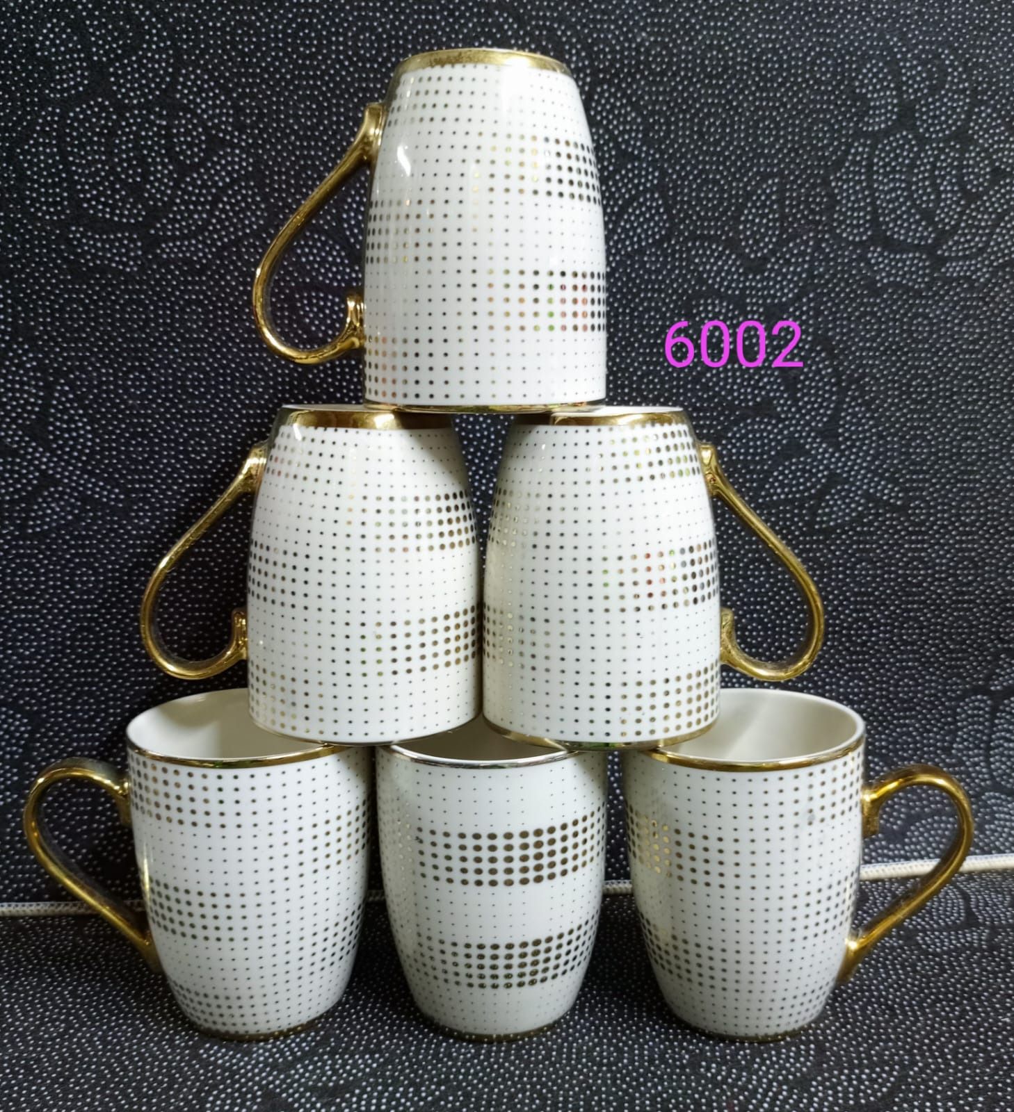 6pc GOLD Ceramic Tea Cups Mugs - mug is perfect for your morning cup of coffee and will be a great addition to your serveware collection.