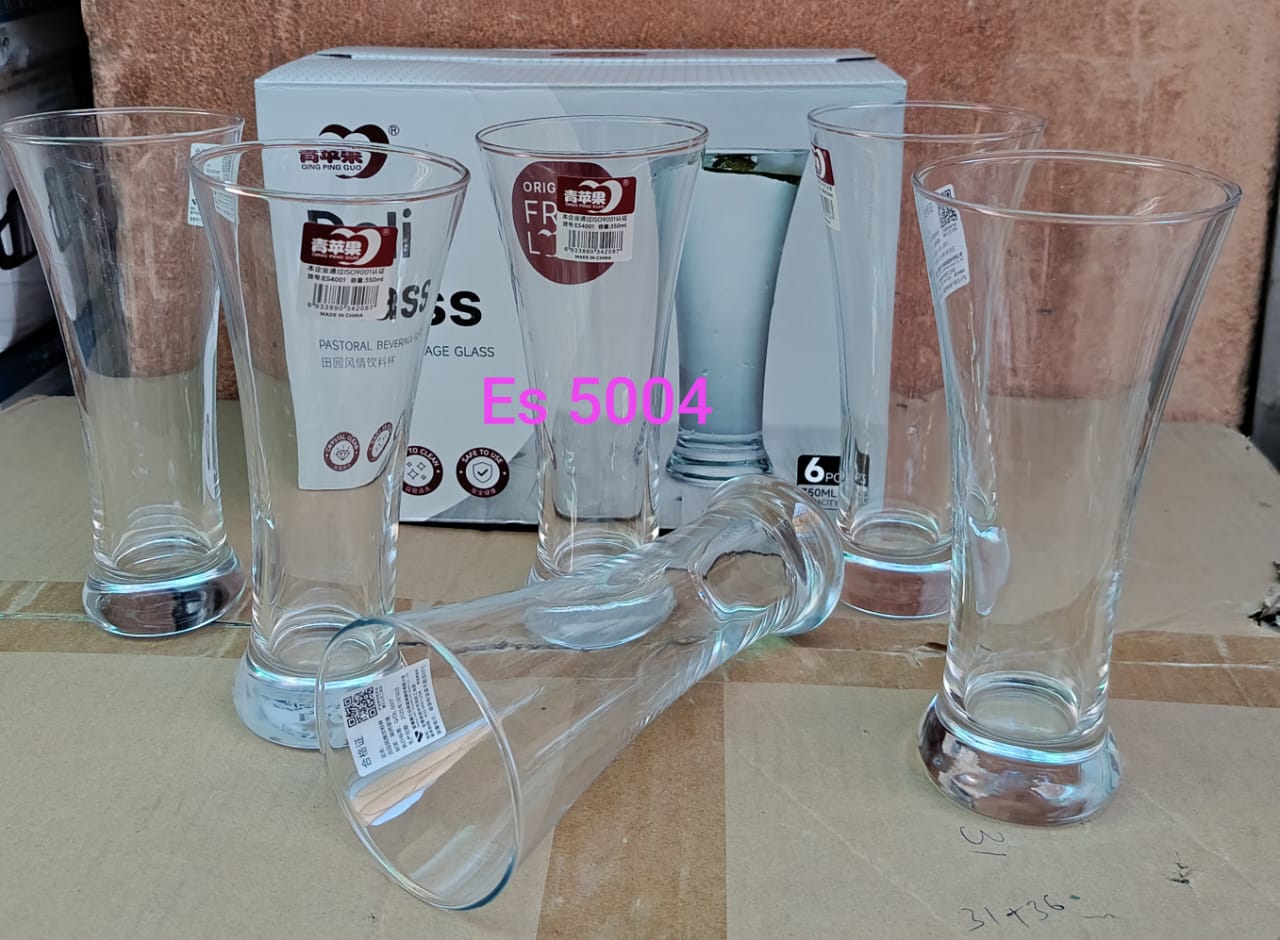 6pcs Long Drinking Glasses. Multipurpose Beverage Tumbler Wine Glass Set For Alcoholic And Non-Alcohol Drink Serving Of Cold & Hot Drinks.