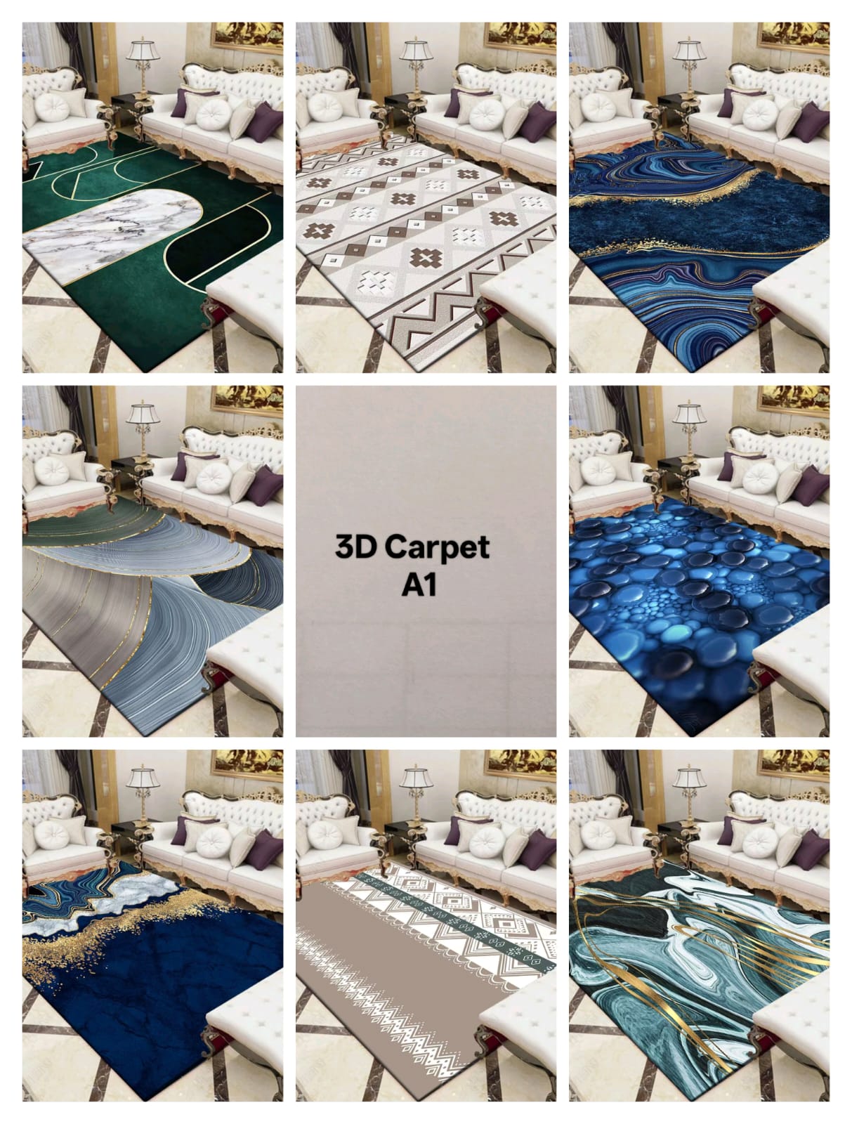 HD CARPETS. 5*8 Quality Classy HD Carpets With Quality Antislip lower side.