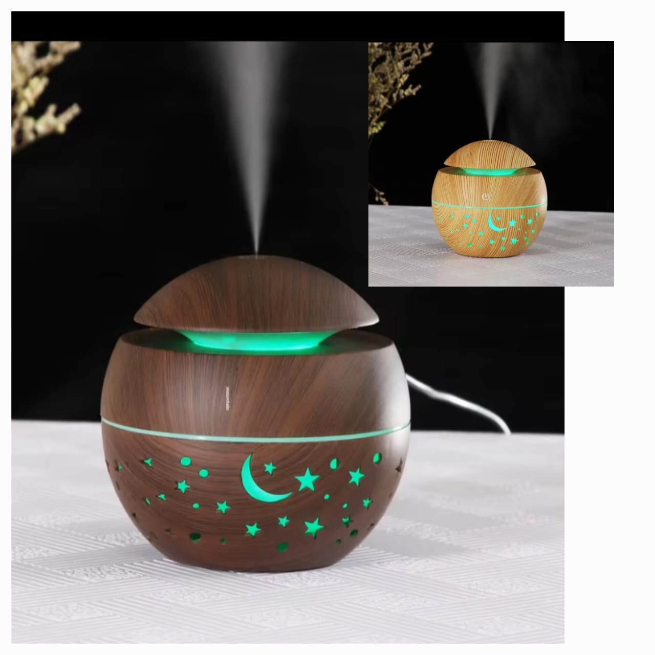 HUMIDIFIER. New Mushroom Humidifier 130ML, Uses ultrasonic technology to produce a fine, cool mist for air humidification and scent diffusion.