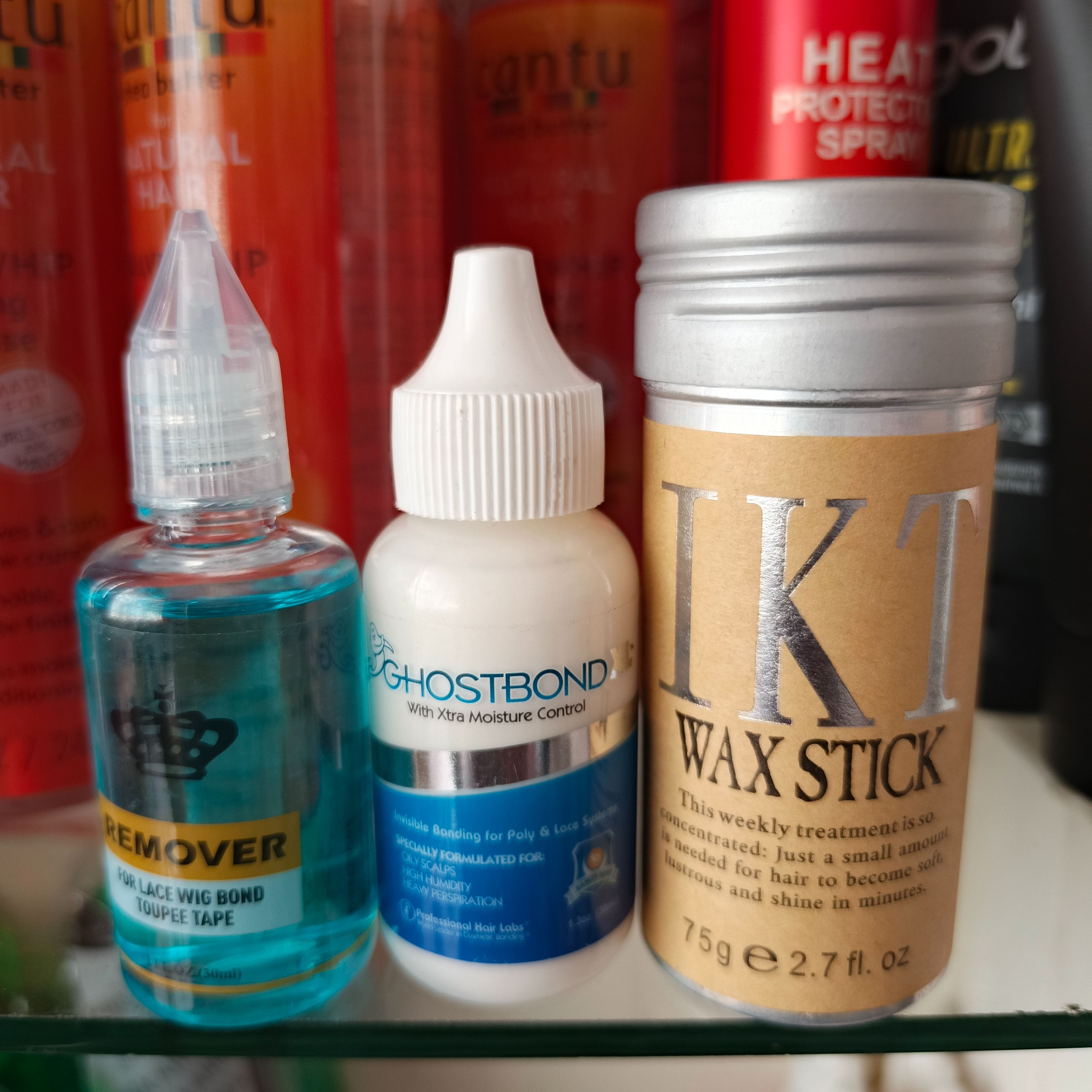 Wig Wax stick, + Ghost bond glue + Remover