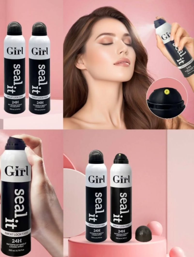 Girl  seal it sweat lock fixer makeup, Makeup setting spray