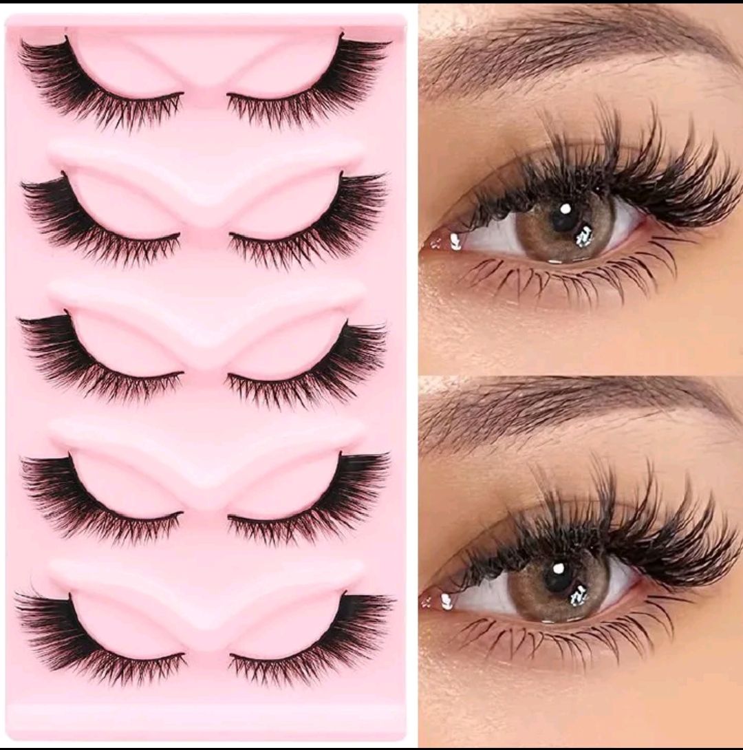 Cat Eyelashes 5pcs set + FREE lash glue +  Face moisturizer