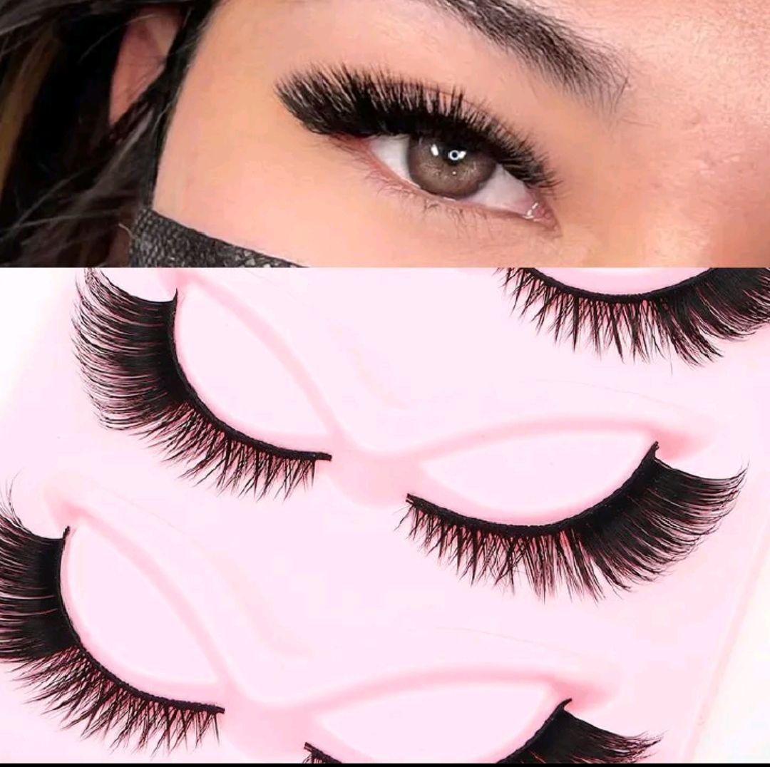 Cat Eyelashes 5pcs set + FREE lash glue +  Face moisturizer