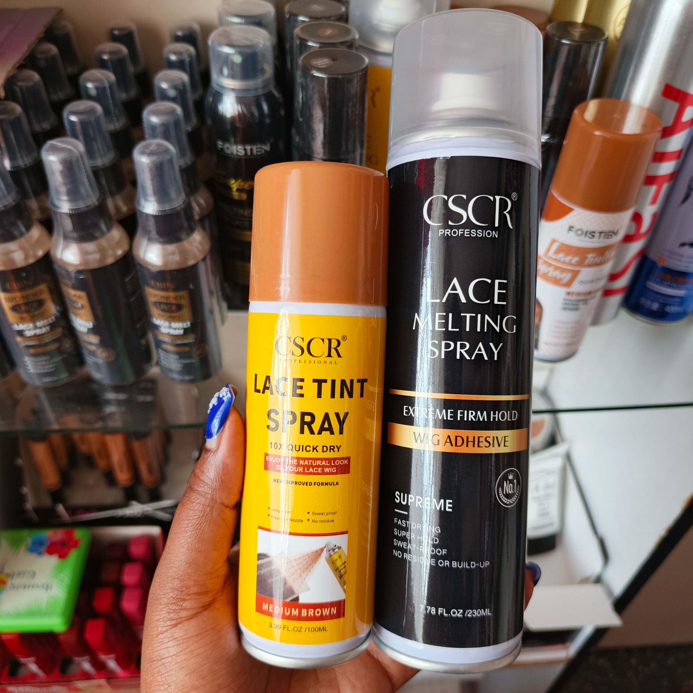 CSCR Lace melting spray + FREE Lace tint spray  quick drying Firm hold