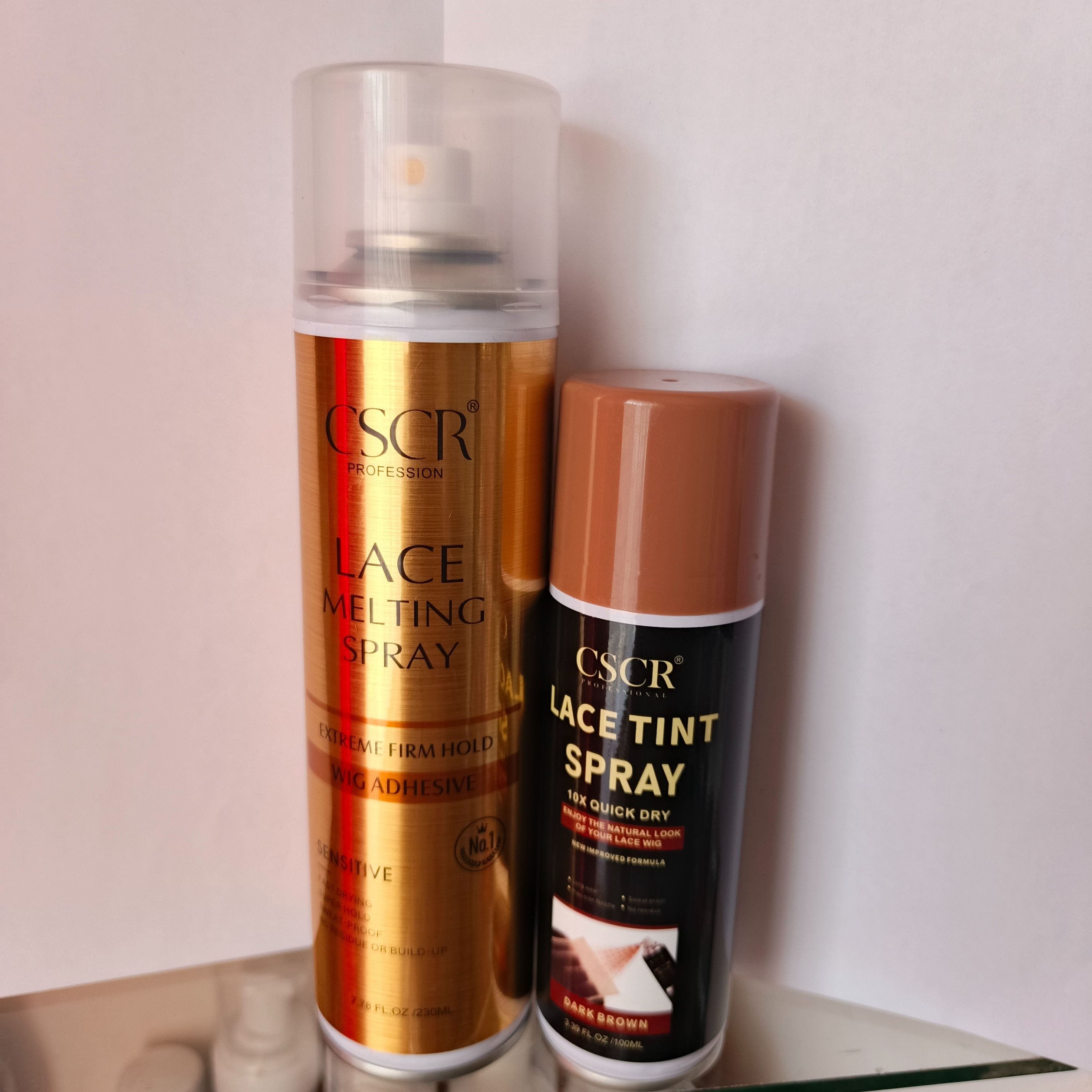 CSCR Lace tint spray 10X quick drying + FREE CSCR Lace melting spray + Lace melting Band