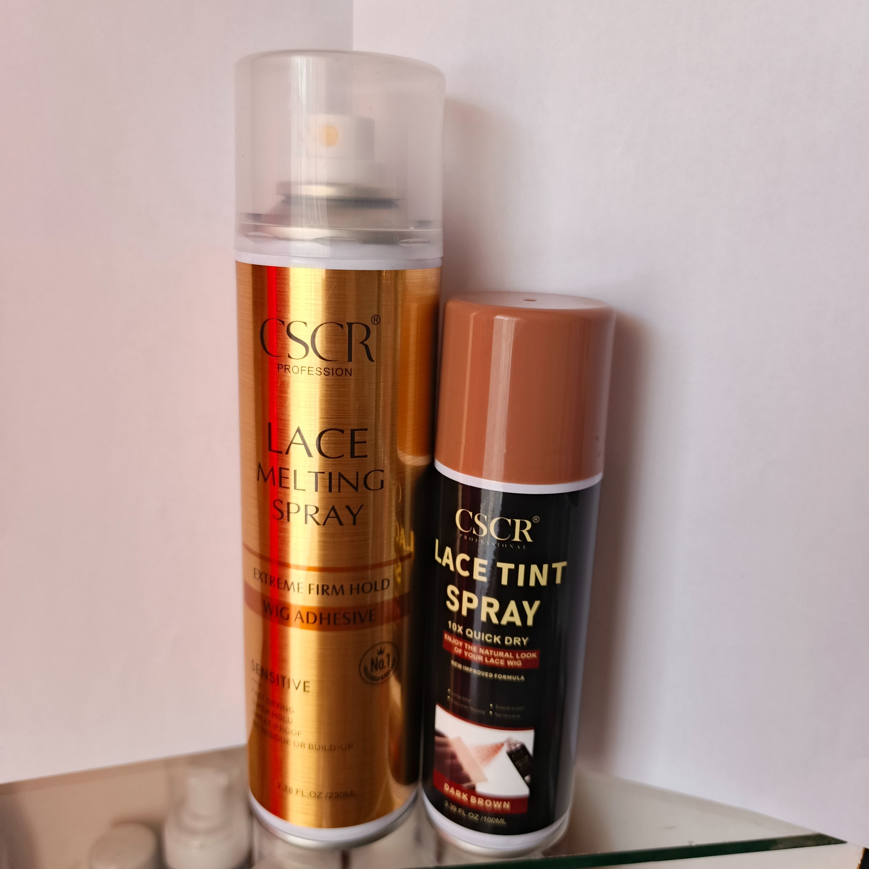 CSCR Lace tint spray 10X quick drying + FREE CSCR Lace melting spray + Lace melting Band