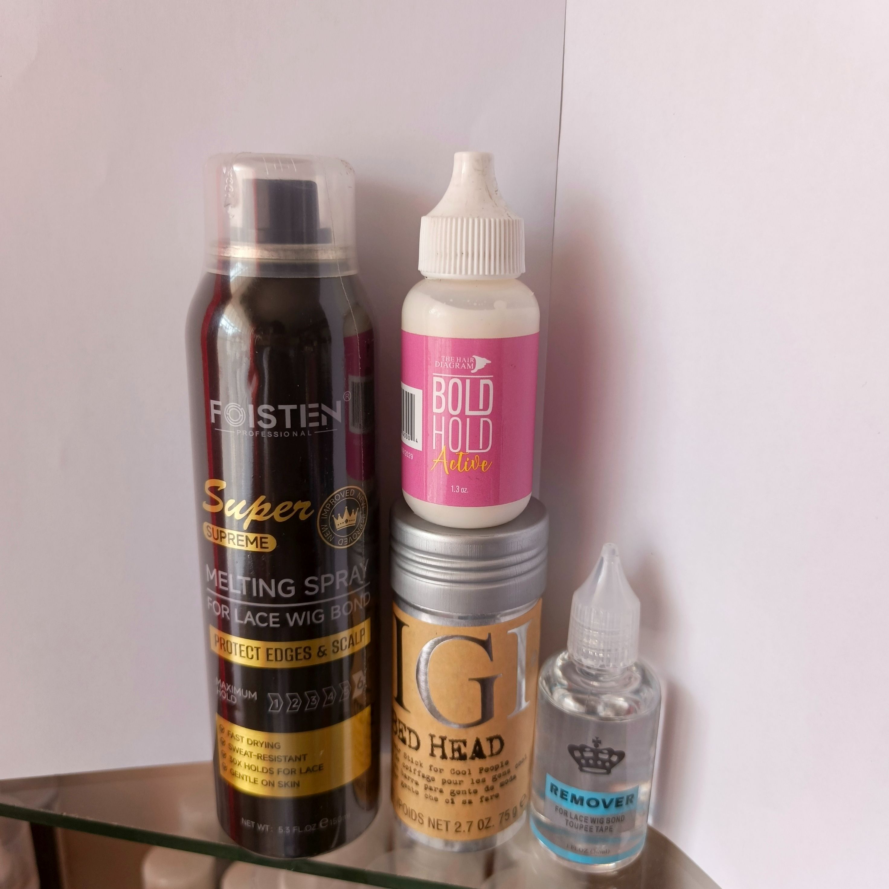 3pcs Foisten Lace melting spray + Wax stick + Remover,  Wig Lace Bond. Installation