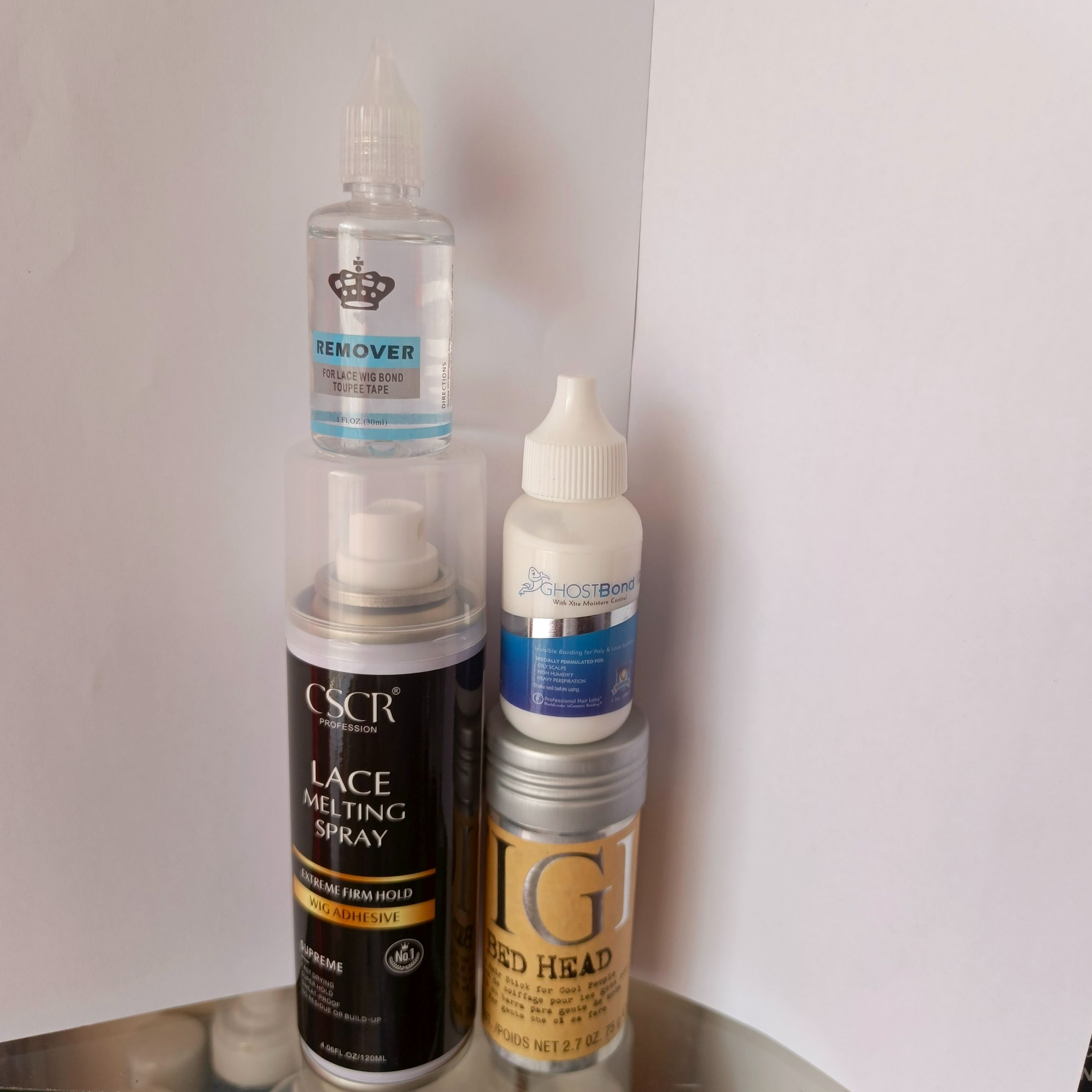 Wig Lace melting Spray + Wax stick + glue Remover + Wig glue, Wig installation Hair set + FREE  Hair serum