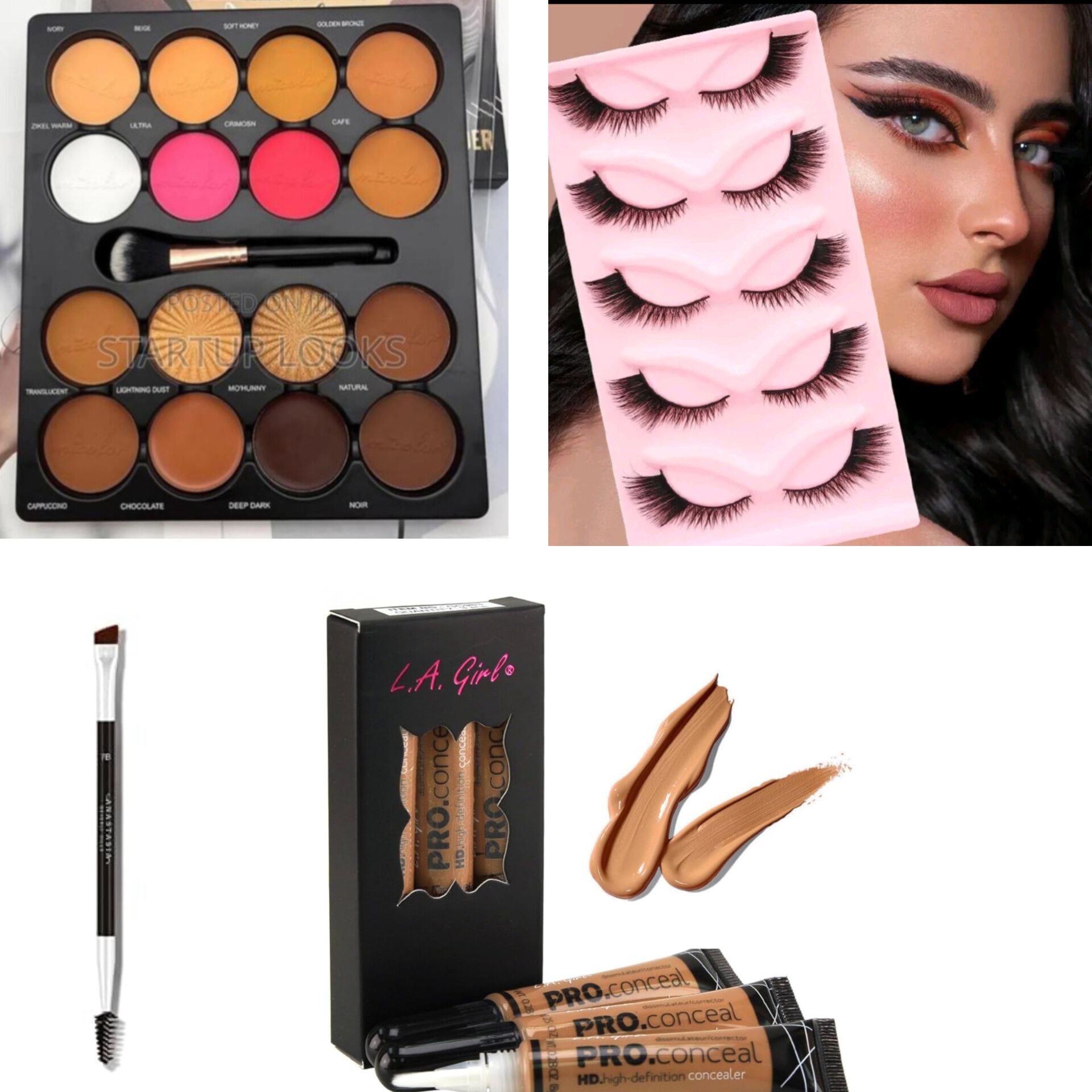 All-in-one Makeup kit SET ---- Micolor Contour palette, 5pcs Eyelashes,  Eyebrow Brush, 3pcs Concealer + FREE GIFT🎁 BAG