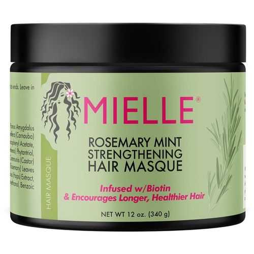 Mielle Organics Rosemary Mint Strengthening Hair Masque, Essential Oil & Biotin Deep Treatment -340g