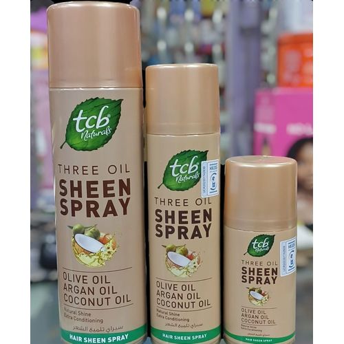 TCB Naturals Sheen Spray Three Oil Olive Argan Coconut Oil Condition Shne