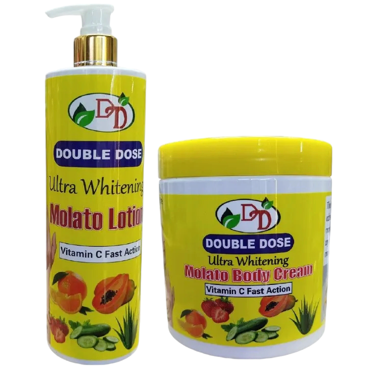 Molato Double Dose Vitamin C Fast Action ultra whitening Body LOTION + CREAM. Clears Pigmentations, Aches, Pimples, Stretch Marks, Sunburn, Blemishes (Check variations under volume)
