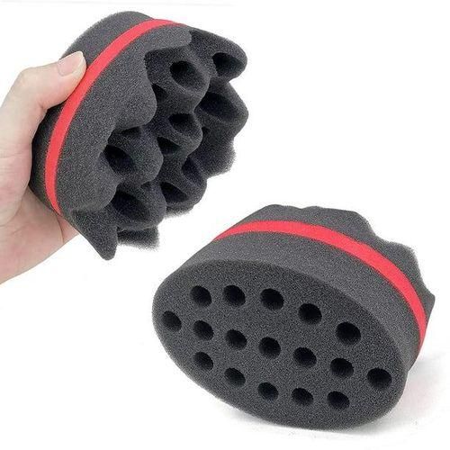 Hair Twist Sponge Medium Brush Two Sides Dread Dreading Wave Twisting Foam Afro Barber Curl Sponge for Women and Men Boy Girl Small and Big Holes