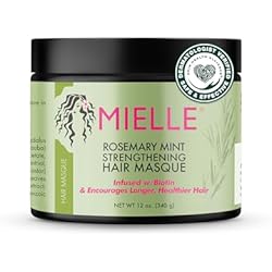 Mielle Organics Rosemary Mint Strengthening Hair Masque, Essential Oil & Biotin Deep Treatment -340g