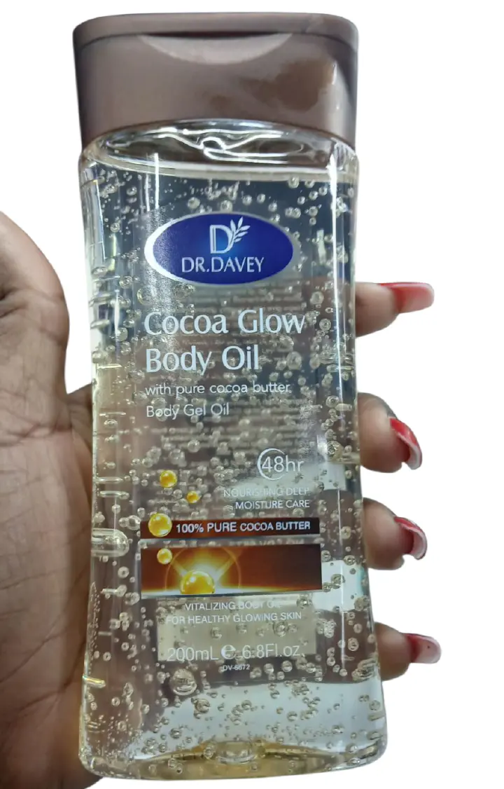 Cocoa Glow Body Oil - For Glowing Skin, Locks in Moisture to help Revitalize Dry and Dull-looking Skin, made with 100% Pure Cocoa Butter + Replenishing Oils 6.8oz - 200ml