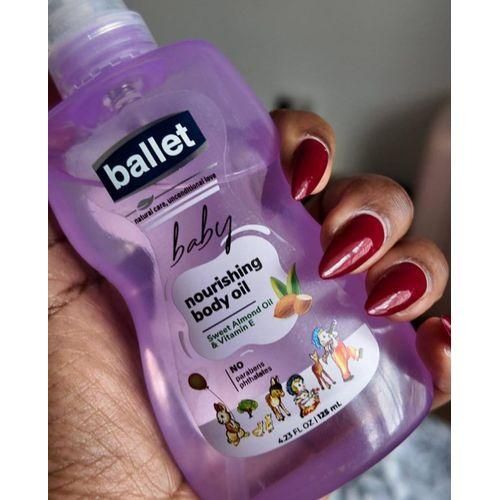 Ballet Baby Nourishing Body Oil  with Sweet Almond and Vitamin E, No Parabens/phthalates - 120ml/240ml