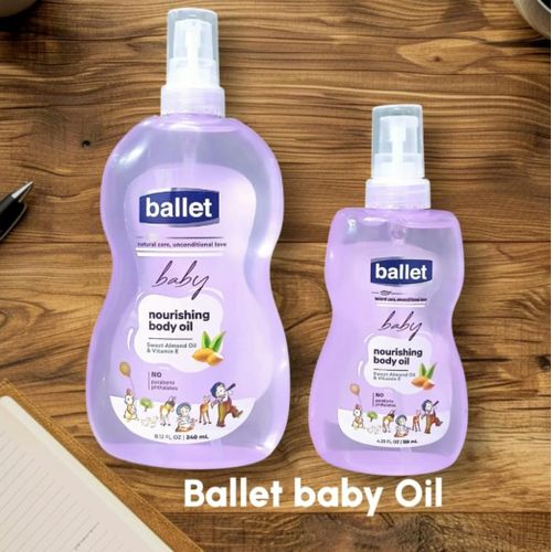 Ballet Baby Nourishing Body Oil  with Sweet Almond and Vitamin E, No Parabens/phthalates - 120ml/240ml