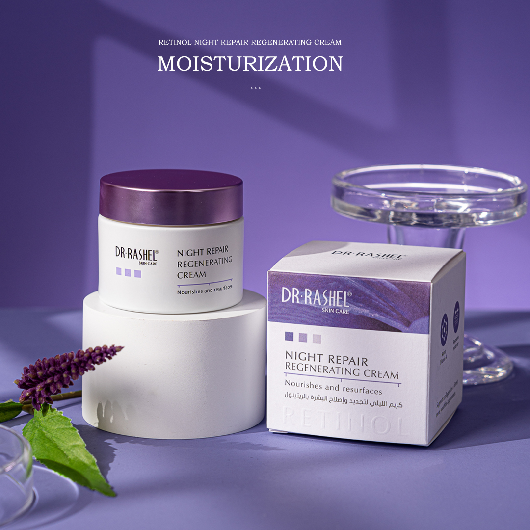 DR RASHEL Retinol Night Repair Regenerating Cream + Serum - Nourishing Anti-Aging Tighten Skin - Promotes an Even Skin Tone and a Brighter Complexion - Best Night Cream & Face Serum - 50ml each