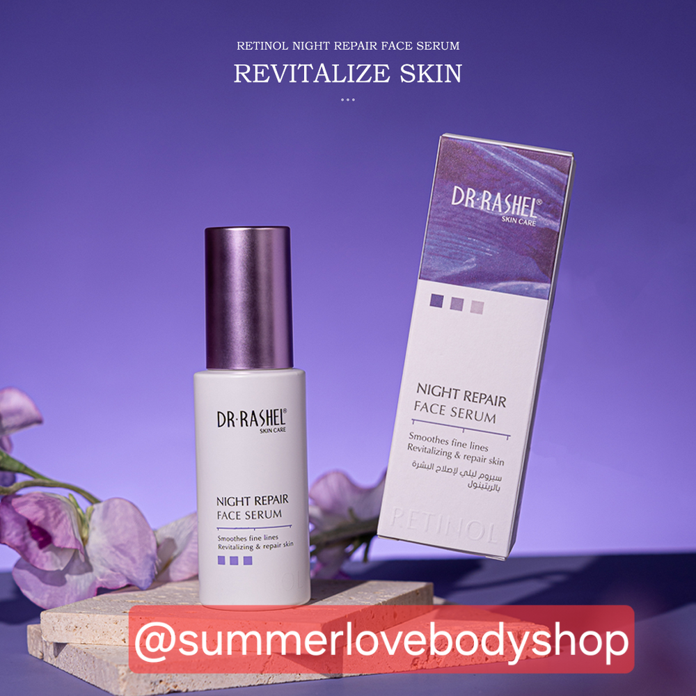 DR RASHEL Retinol Night Repair Regenerating Cream + Serum - Nourishing Anti-Aging Tighten Skin - Promotes an Even Skin Tone and a Brighter Complexion - Best Night Cream & Face Serum - 50ml each