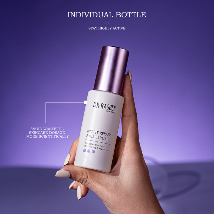 DR RASHEL Retinol Night Repair Regenerating Cream + Serum - Nourishing Anti-Aging Tighten Skin - Promotes an Even Skin Tone and a Brighter Complexion - Best Night Cream & Face Serum - 50ml each